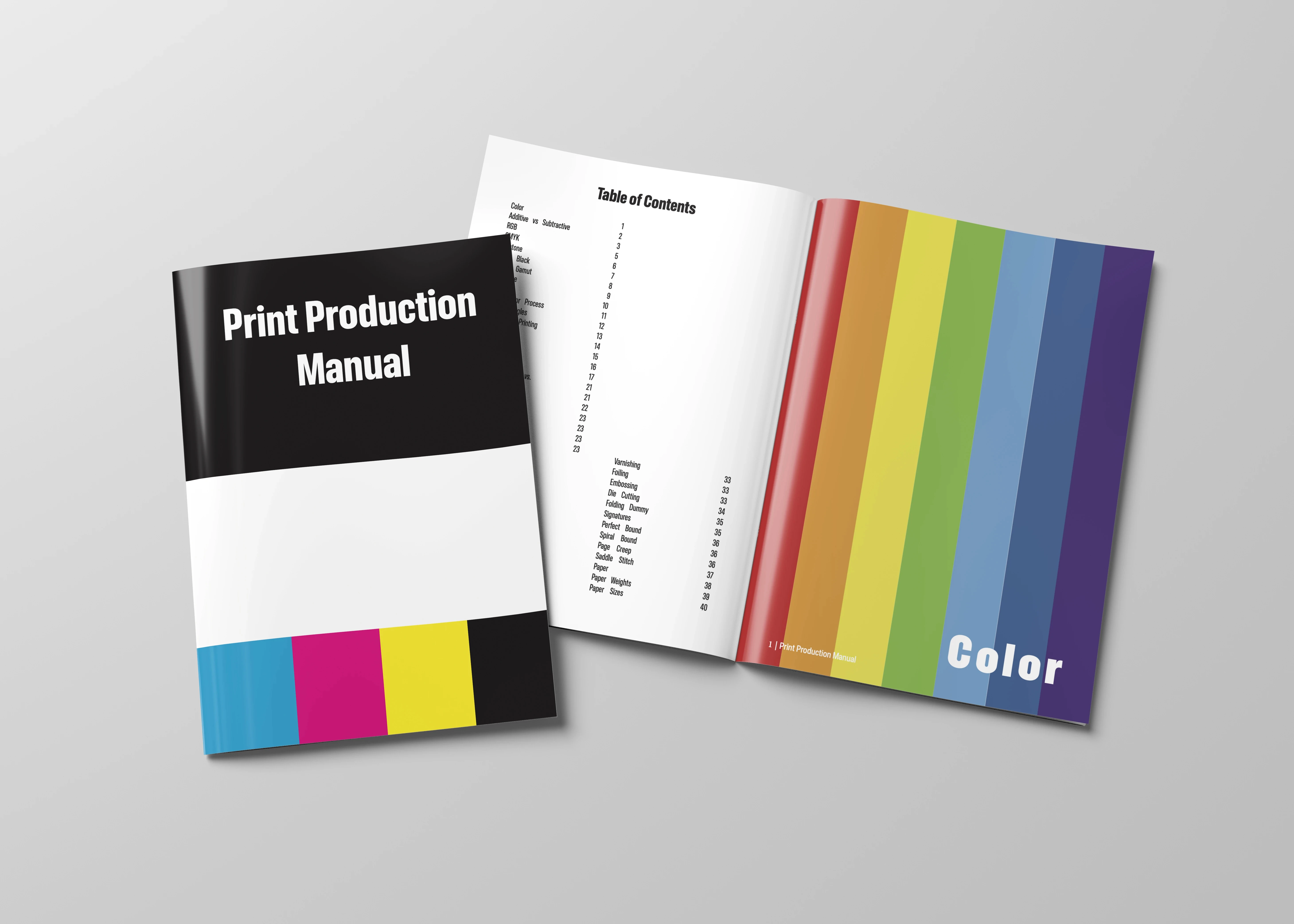 Prepress manual cover design